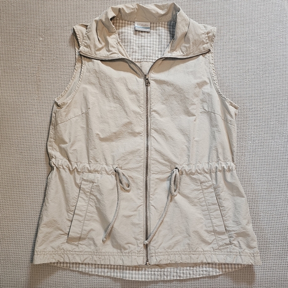 Columbia | Cotton Twill Womens Lightweight Vest Cream Tan Medium - Picture 1 of 7